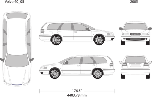 2005 Volvo 40 vector wrap template V05, Design-Ready PDF - GravBase