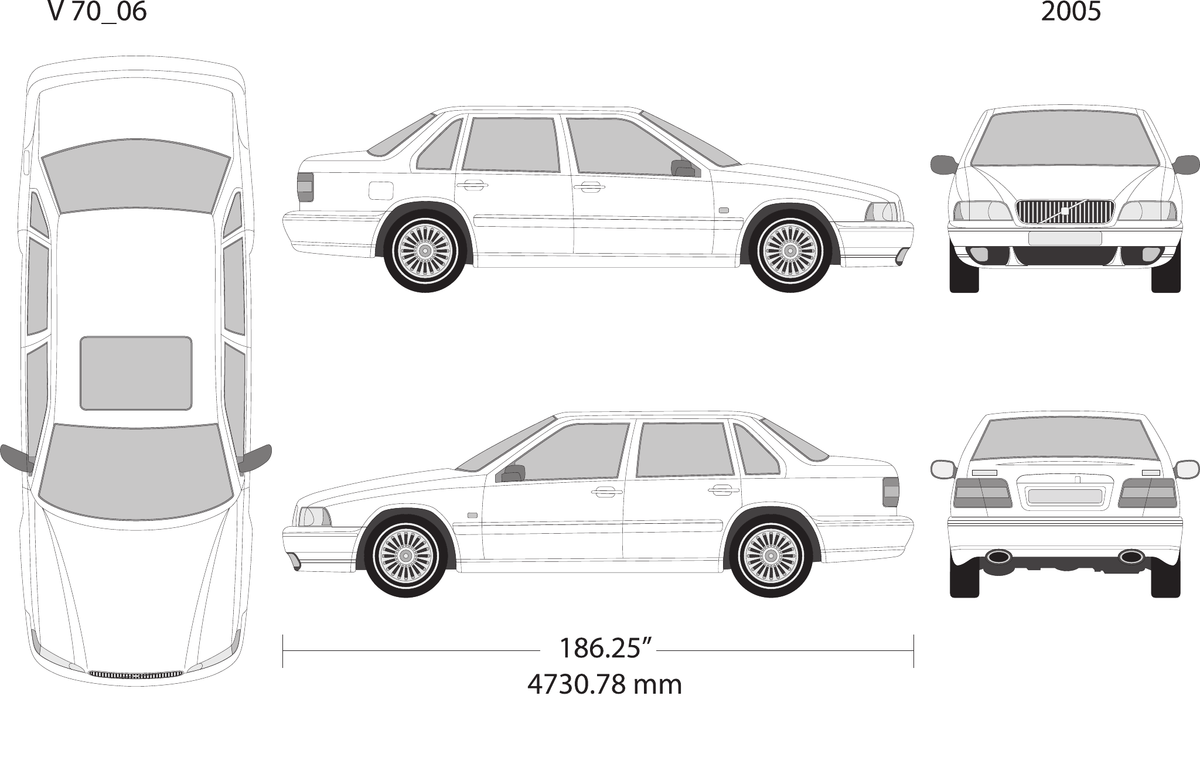 2005 Volvo Volvo 70 Vector Wrap Template - GravBase