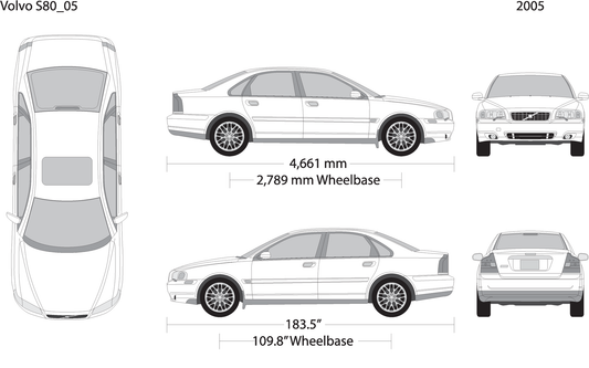 2005 Volvo Volvo S80 V05 Vehicle Wrap Template