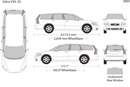 2005 Volvo V50 vector wrap template, Design-Ready PDF - GravBase