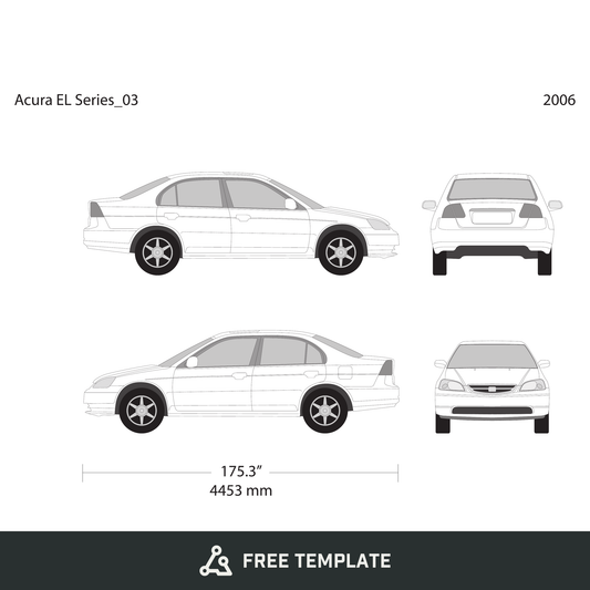 2006 Acura EL free vector vehicle wrap template - GravBase