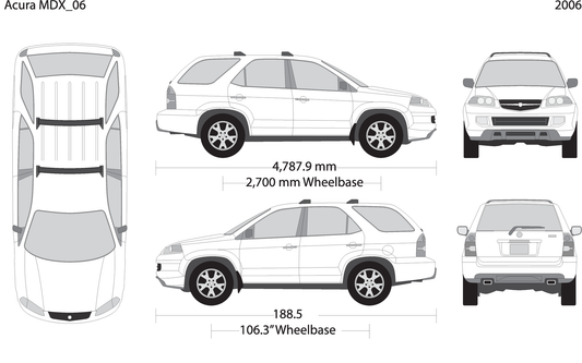 2006 Acura Mdx V06 Vehicle Wrap Template