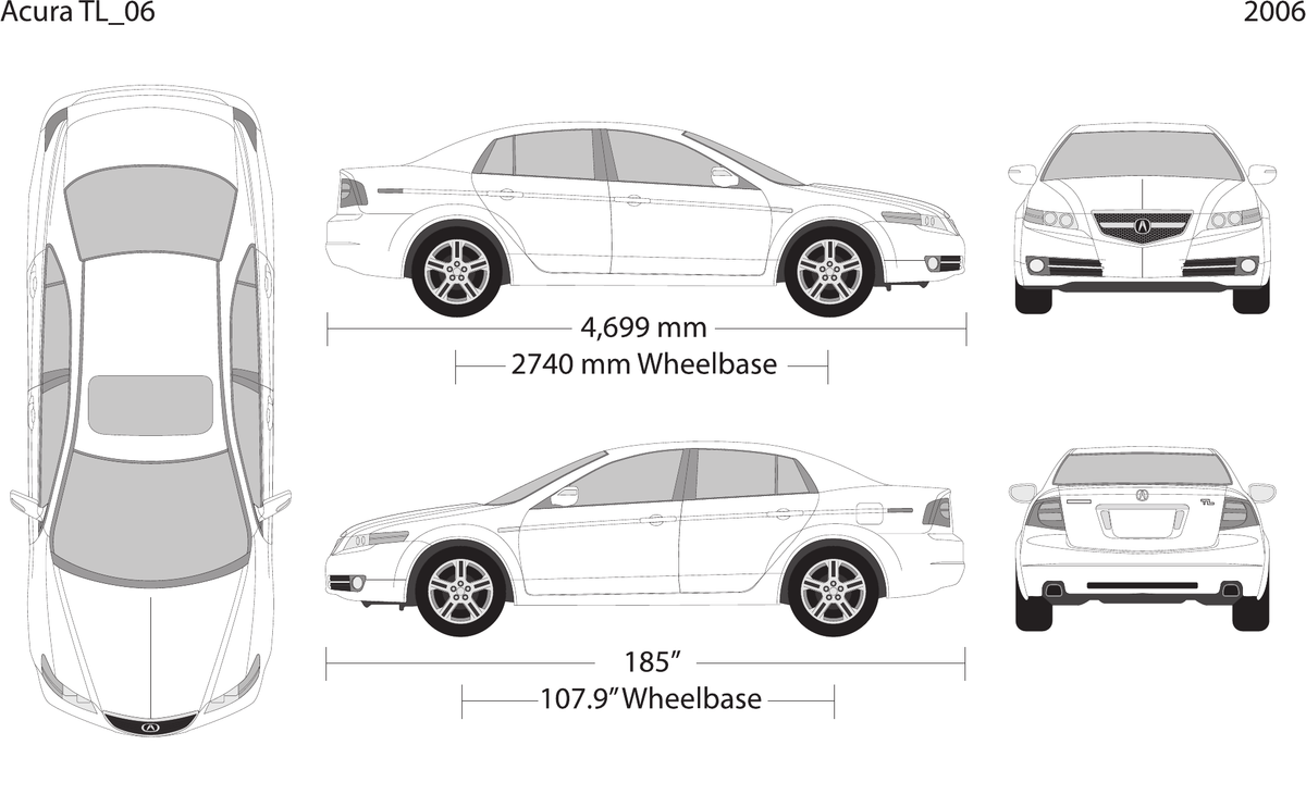 2006 Acura TL vector wrap template, Design-Ready PDF - GravBase