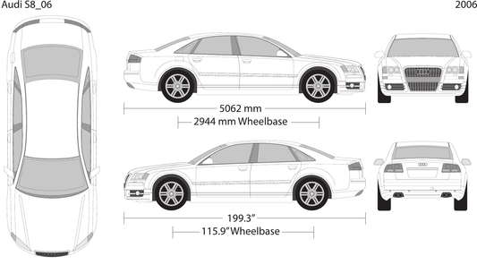2006 Audi S8 vector wrap template, Design-Ready PDF - GravBase