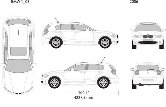 2006 BMW 1 vector wrap template, Design-Ready PDF - GravBase