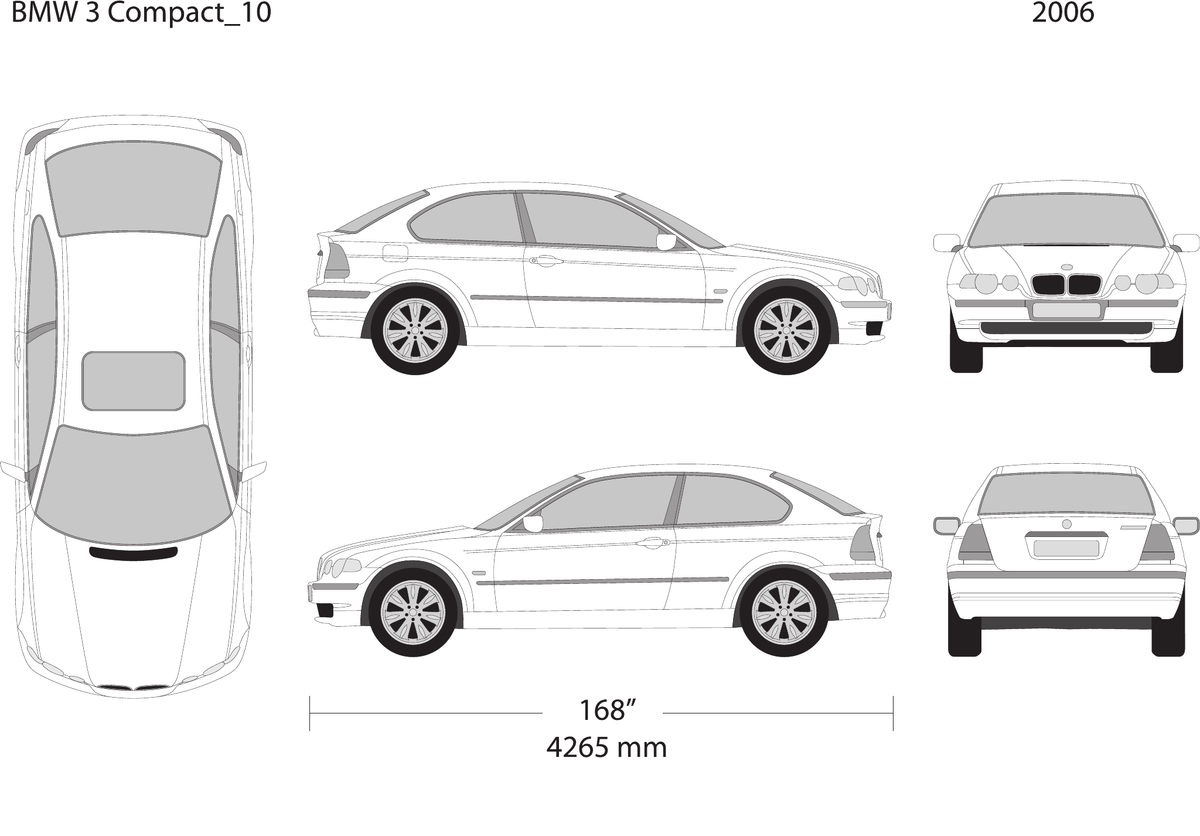 2006 BMW 3 vector wrap template V10, Design-Ready PDF - GravBase
