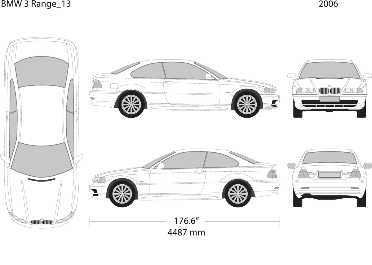2006 BMW 3 Vector Wrap Template - GravBase