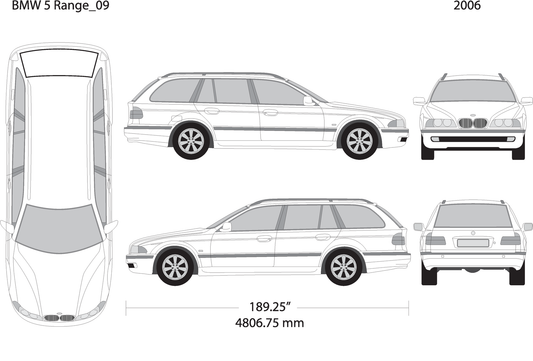 2006 Bmw 5 V09 Vehicle Wrap Template