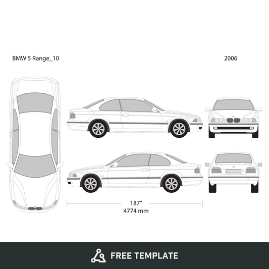 2006 BMW 5 free vector vehicle wrap template - GravBase