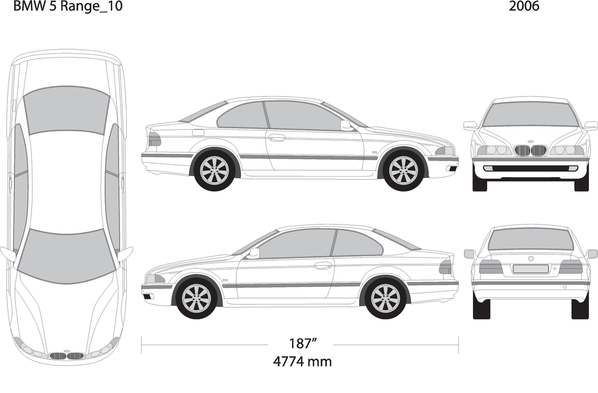 2006 Bmw 5 V10 Vehicle Wrap Template