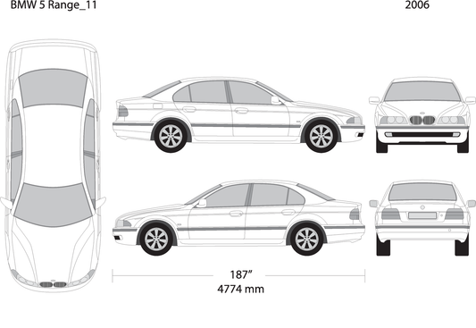 2006 Bmw 5 V11 Vehicle Wrap Template
