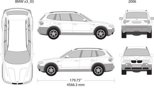 2006 BMW X3 vector wrap template, Design-Ready PDF - GravBase