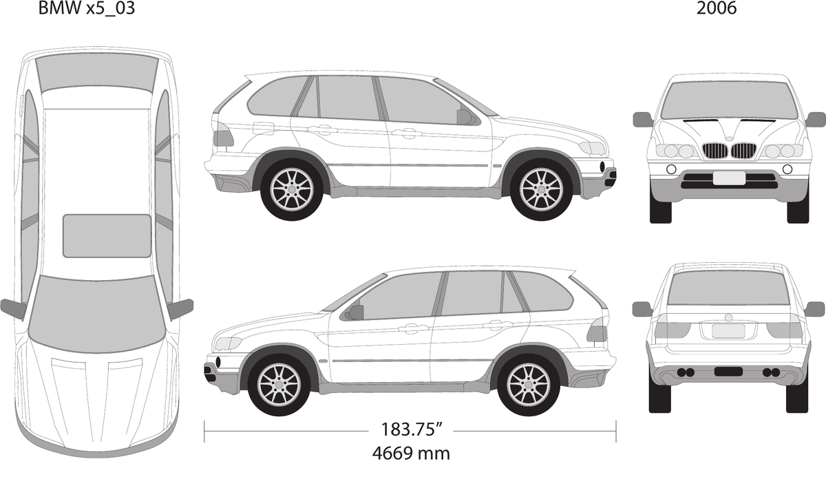 2006 BMW X5 vector wrap template, Design-Ready PDF - GravBase