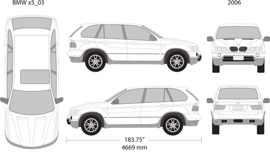 2006 BMW X5 vector wrap template, Design-Ready PDF - GravBase