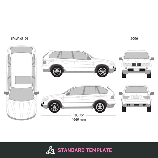 2006 BMW X5 vector wrap template, Design-Ready PDF - GravBase