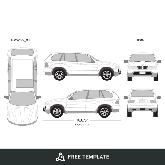 2006 BMW X5 free vector vehicle wrap template - GravBase