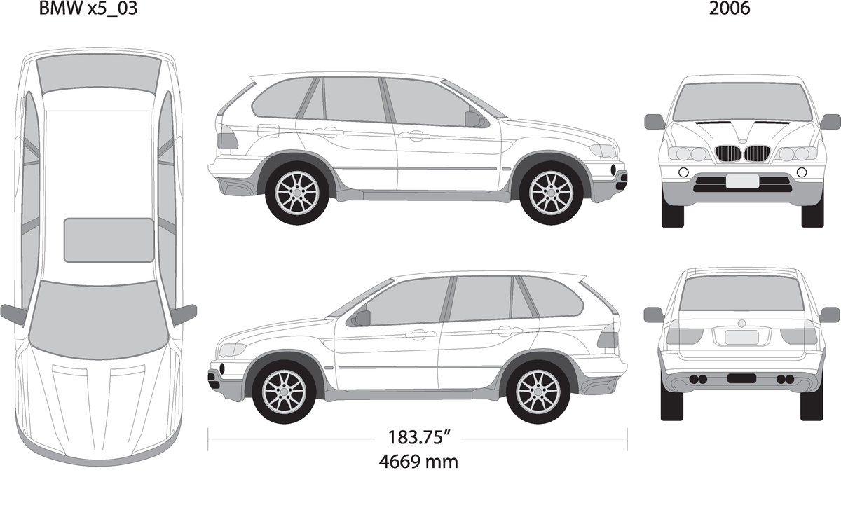 2006 Bmw X5 V01 Vehicle Wrap Template