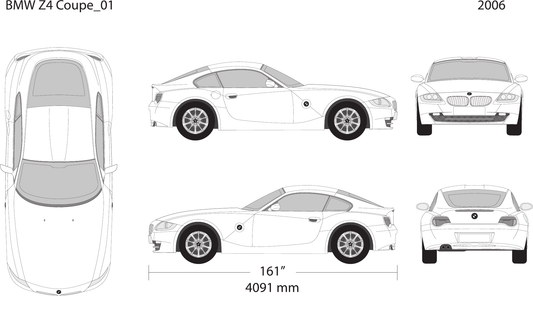 2006 BMW Z4 free vector vehicle wrap template - GravBase