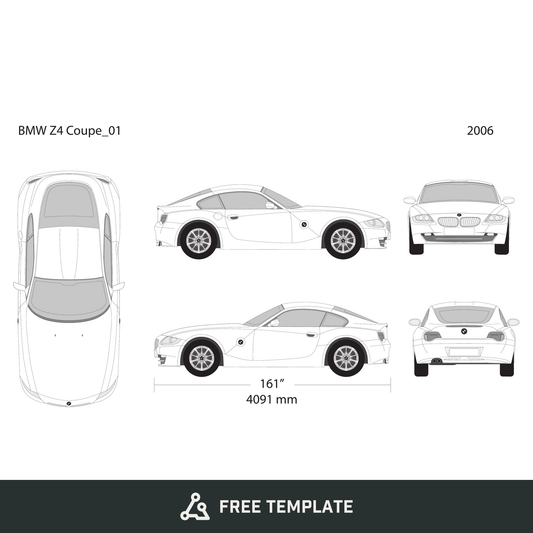 2006 BMW Z4 free vector vehicle wrap template - GravBase
