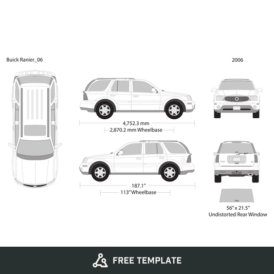 2006 Buick Ranier free vector vehicle wrap template - GravBase