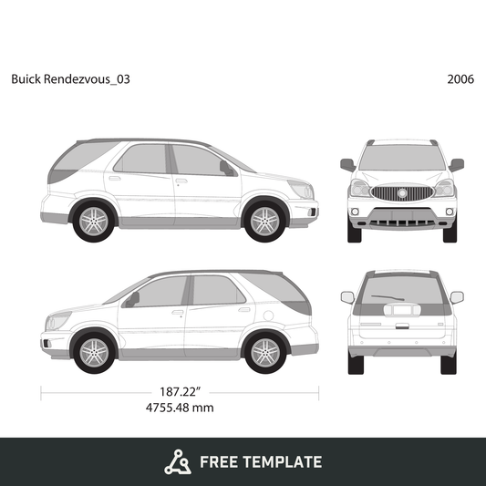 2006 Buick Rendezvous free vector vehicle wrap template - GravBase