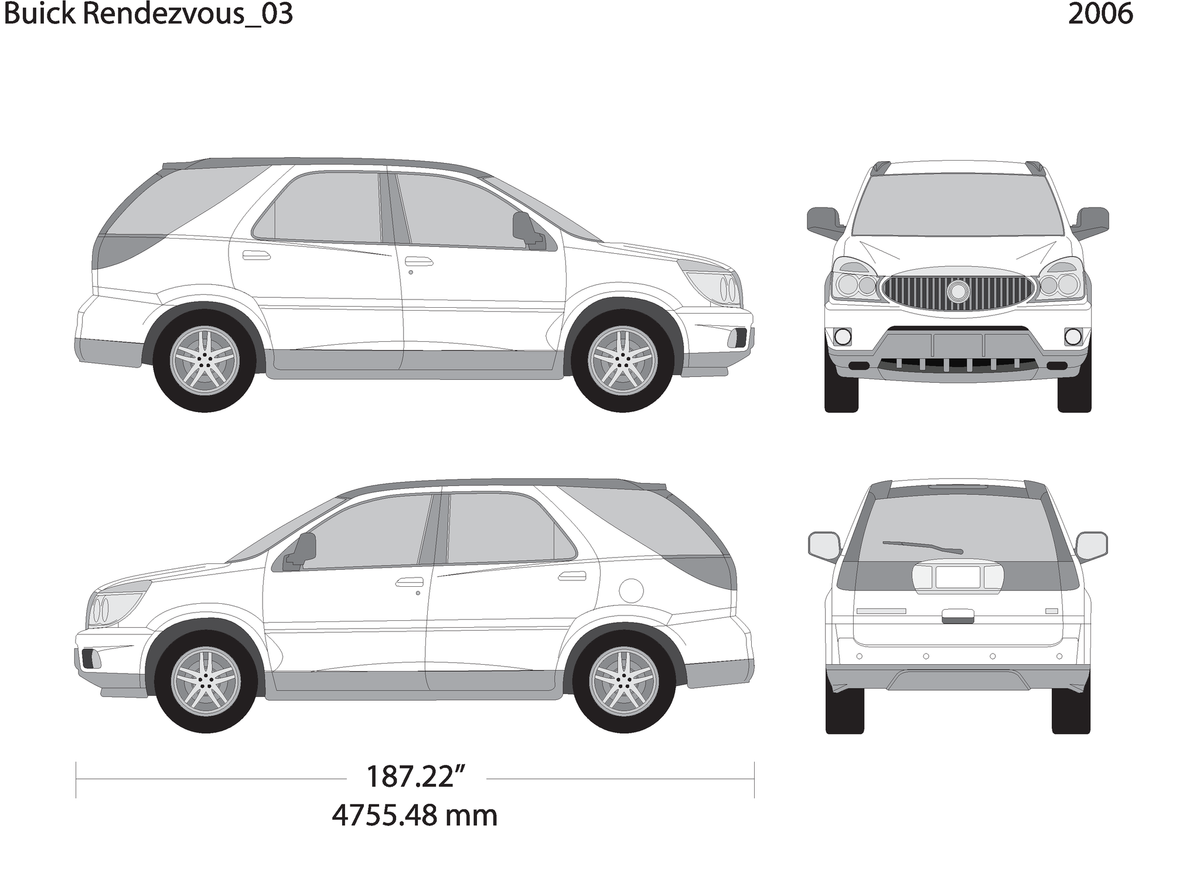 2006 Buick Rendezvous V03 Vehicle Wrap Template