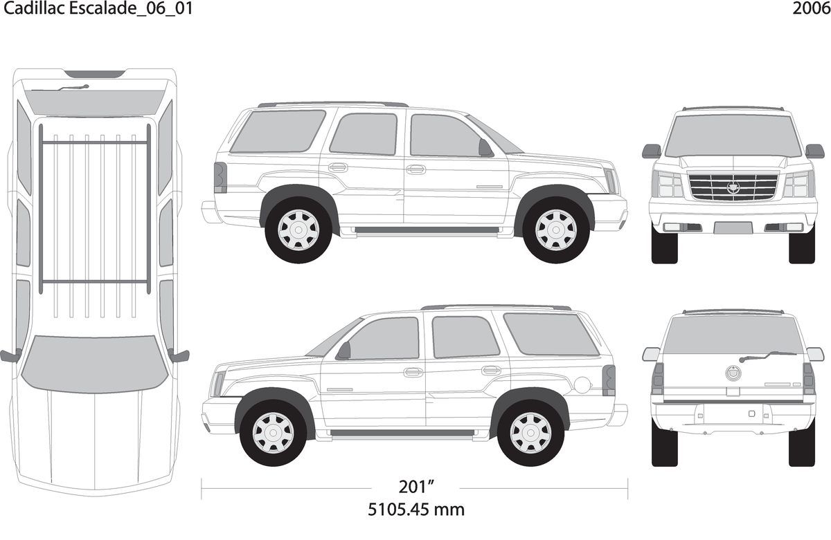 2006 Cadillac Escalade V01 Vehicle Wrap Template
