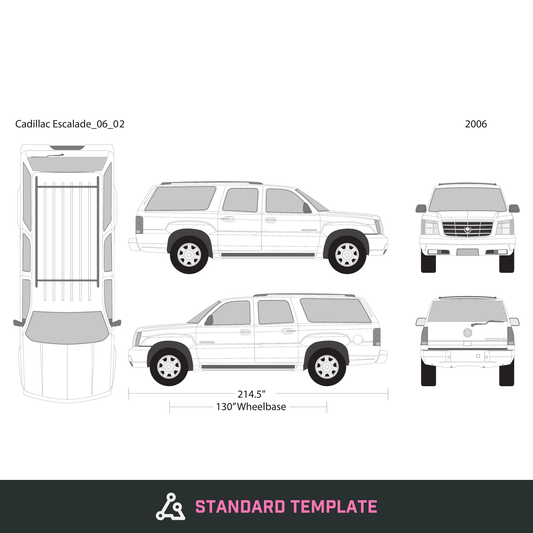 2006 Cadillac Escalade vector wrap template V02, Design-Ready PDF - GravBase