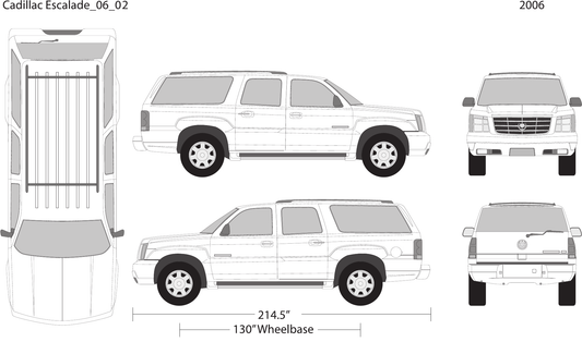 2006 Cadillac Escalade vector wrap template V02, Design-Ready PDF - GravBase
