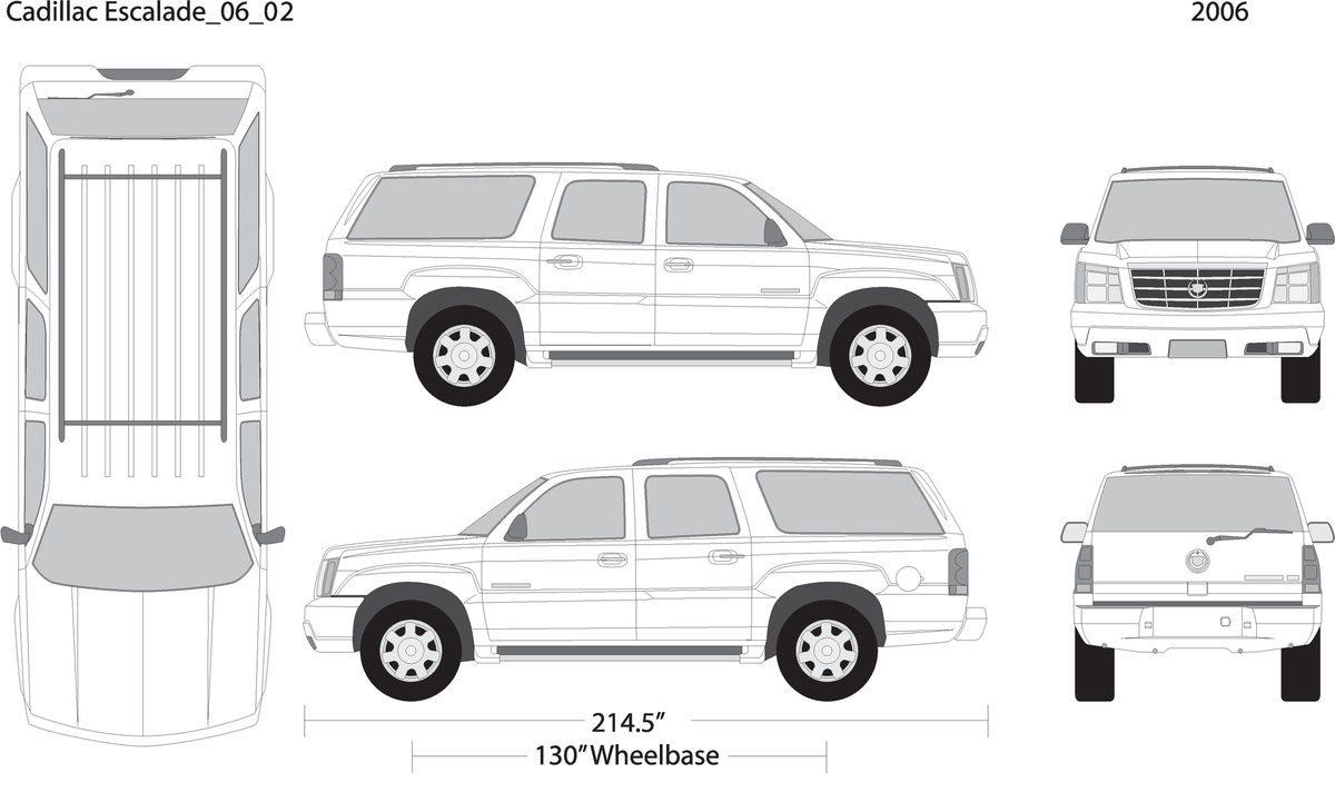 2006 Cadillac Escalade V02 Vehicle Wrap Template