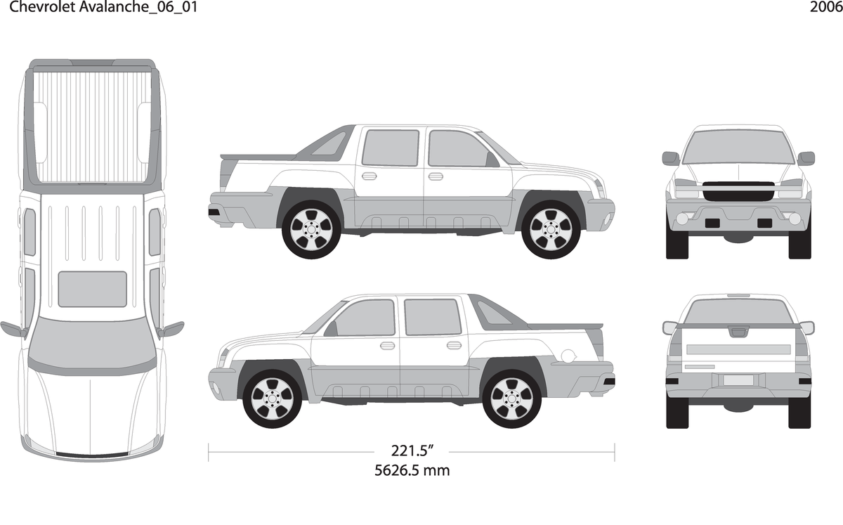 2006 Chevy Avalanche V01 Vehicle Wrap Template