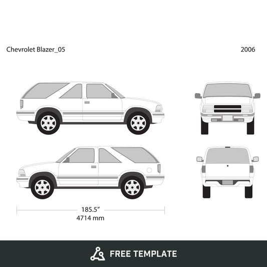 2006 Chevy Blazer free vector vehicle wrap template - GravBase