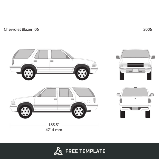 2006 Chevy Blazer free vector vehicle wrap template - GravBase