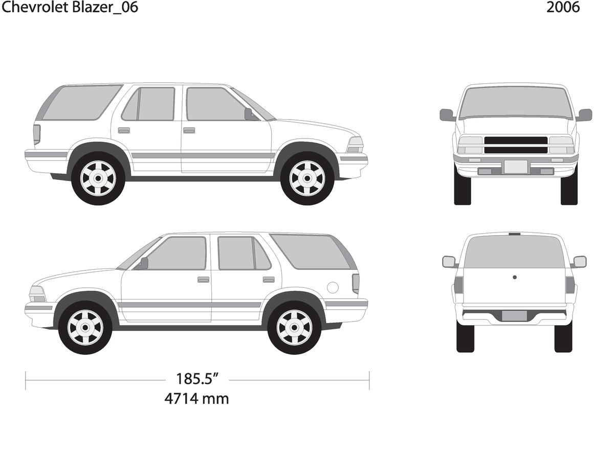 2006 Chevy Blazer V06 Vehicle Wrap Template