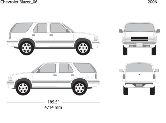 2006 Chevy Blazer V06 Vehicle Wrap Template