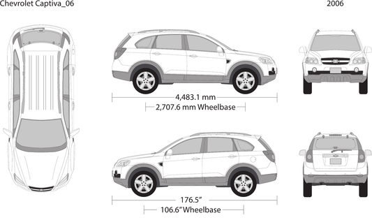 2006 Chevy Captiva vector wrap template, Design-Ready PDF - GravBase