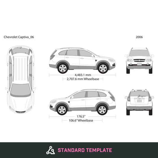 2006 Chevy Captiva vector wrap template, Design-Ready PDF - GravBase