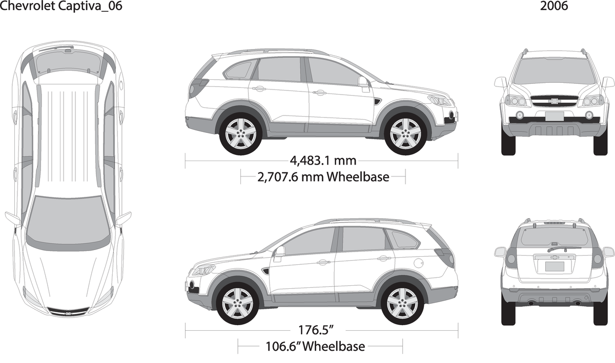 2006 Chevy Captiva V06 Vehicle Wrap Template