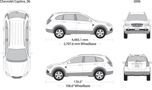 2006 Chevy Captiva V06 Vehicle Wrap Template