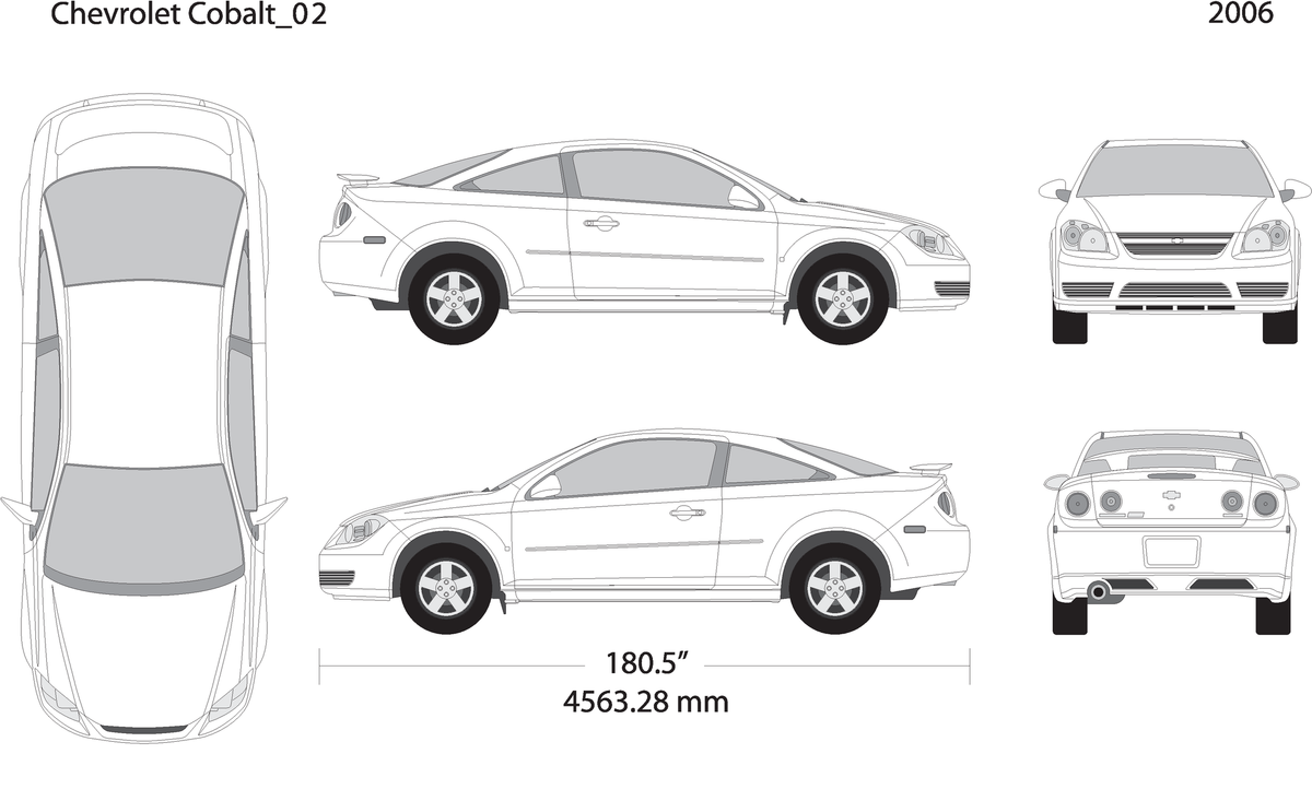 2006 Chevy Cobalt V02 Vehicle Wrap Template