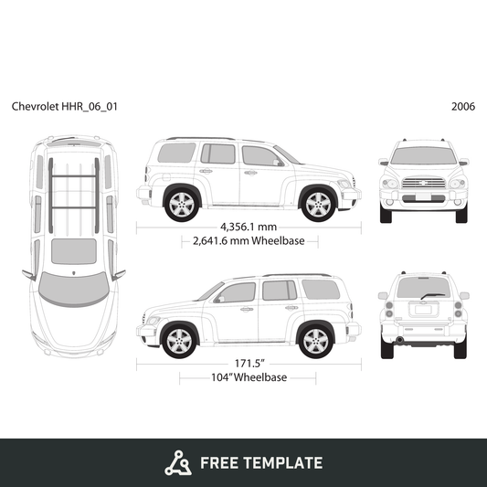 2006 Chevy HHR free vector vehicle wrap template - GravBase