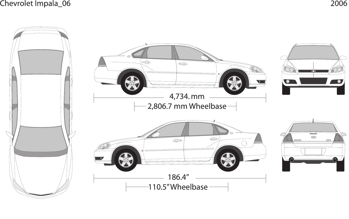 2006 Chevy Impala Vector Wrap Template - GravBase