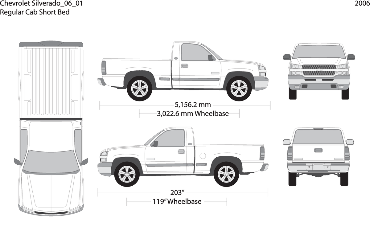 2006 Chevy Silverado 1500 V01 Vehicle Wrap Template