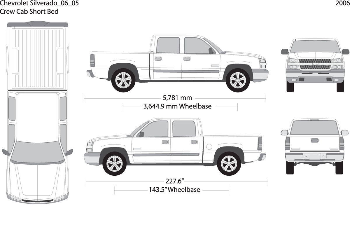 2006 Chevy Silverado 1500 V05 Vehicle Wrap Template