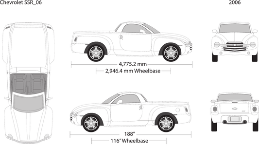 2006 Chevy SSR Vector Wrap Template - GravBase