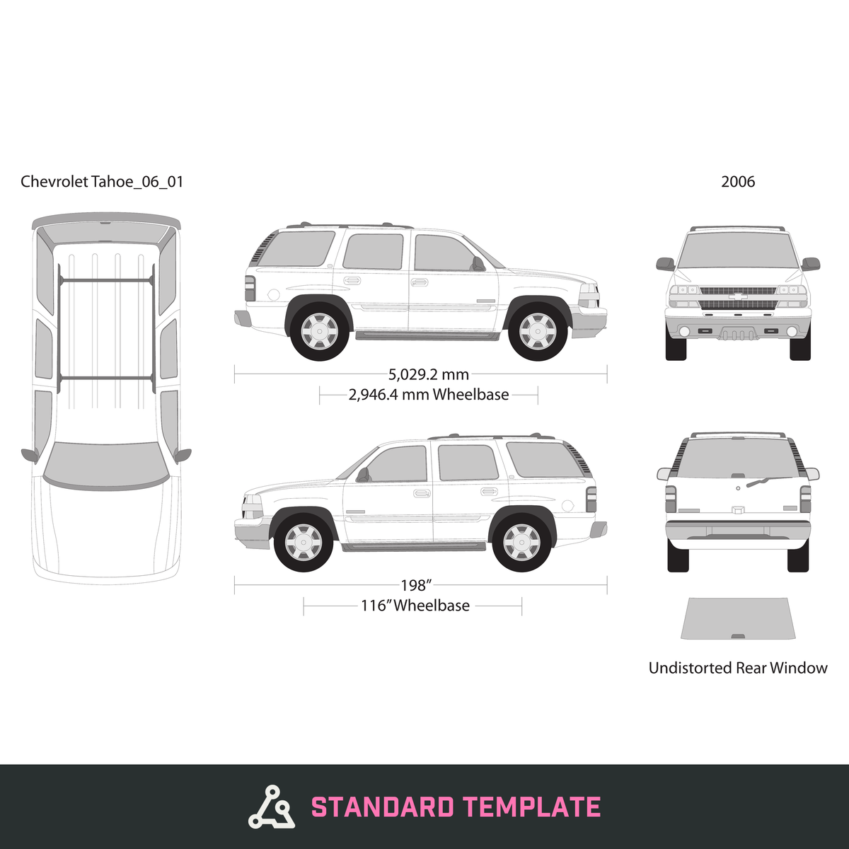 2006 Chevy Tahoe vector wrap template V01, Design-Ready PDF - GravBase