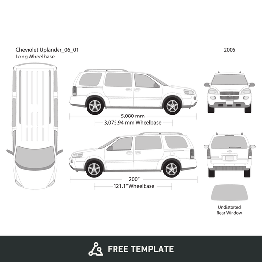 2006 Chevy Uplander free vector vehicle wrap template - GravBase