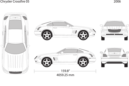 2006 Chrysler Crossfire vector wrap template V05, Design-Ready PDF - GravBase