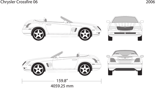 2006 Chrysler Crossfire vector wrap template V06, Design-Ready PDF - GravBase