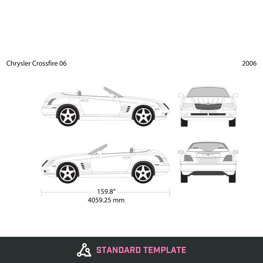 2006 Chrysler Crossfire vector wrap template V06, Design-Ready PDF - GravBase